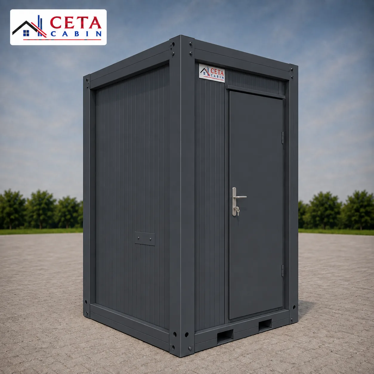 1.43m x 1.43m Single Toilet Cabin-Anthracite - Image 4