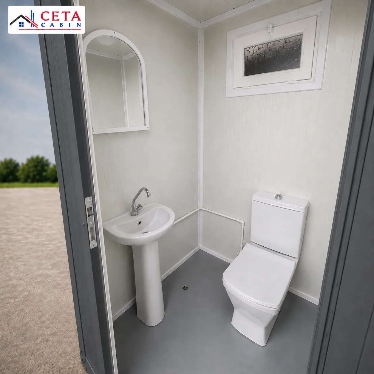 1.43m x 1.43m Single Toilet Cabin-Anthracite - Image 6