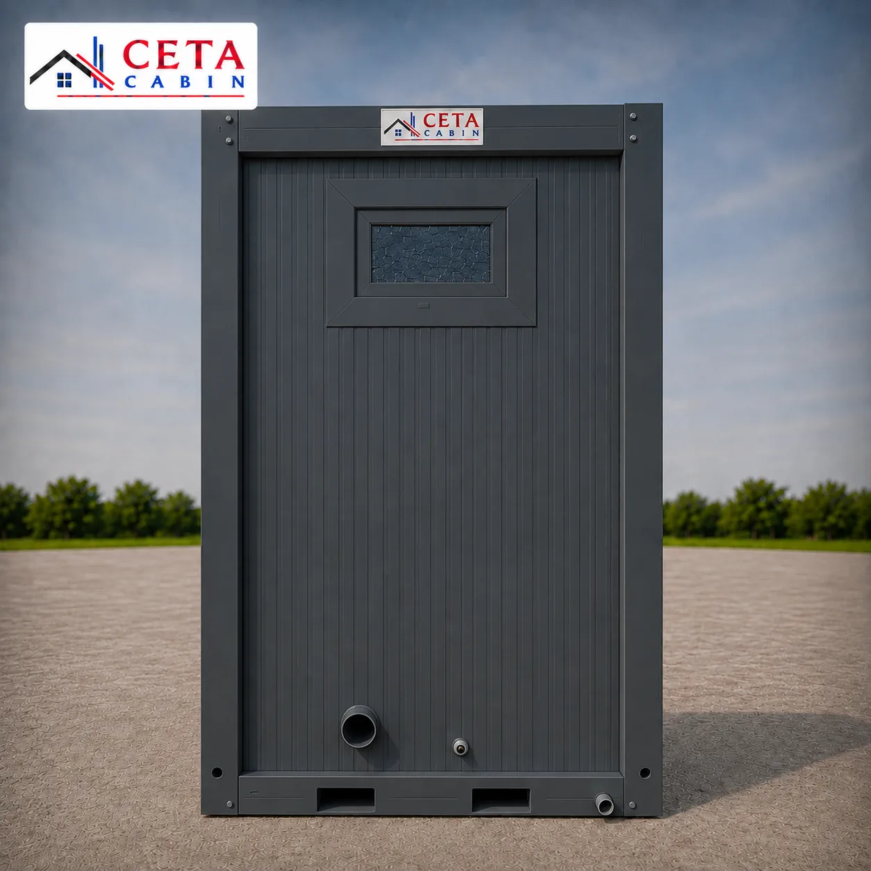 1.43m x 1.43m Single Toilet Cabin-Anthracite - Image 8