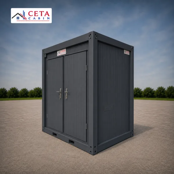2.18m x 1.43m Double Toilet Cabin-Anthracite